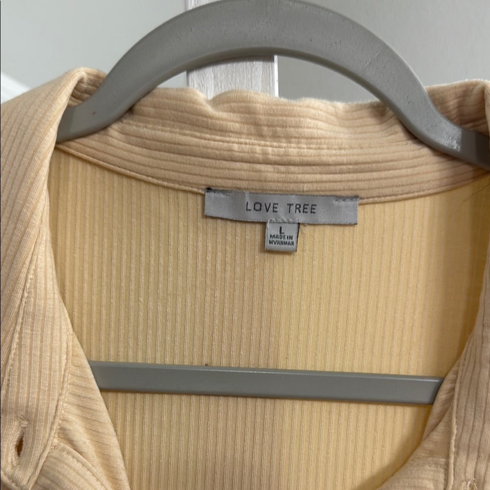 Cream Ruched Button-Down Dress - Picture 3 of 6